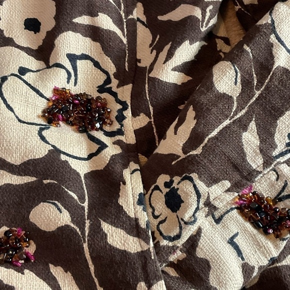 Chico’s Floral Coat Jacket With Beading Sz 0 XS - Picture 2 of 4